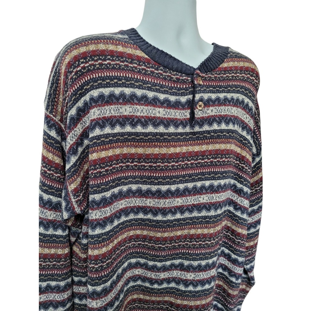 Vintage St Johns Bay Knit Sweater Men's 2XLT Grandpa Cosby 90's Classic USA